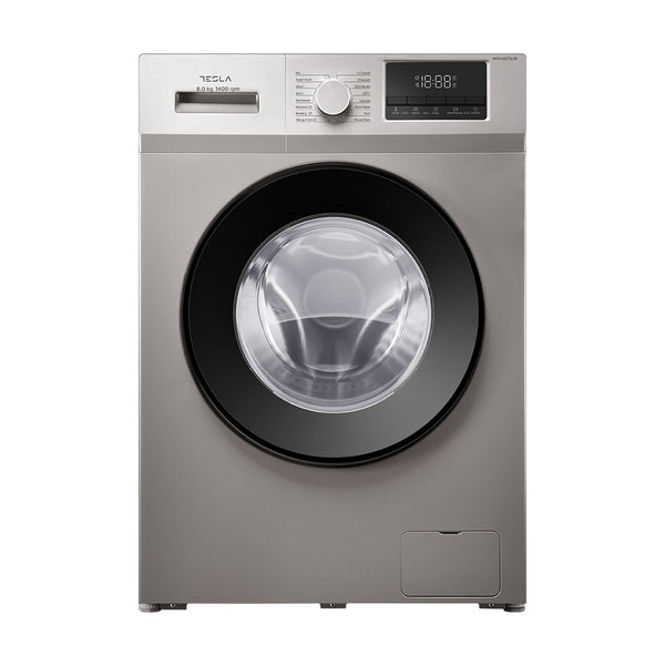 Tesla front load washing machine 8Kg 1400 RPM inverter silver